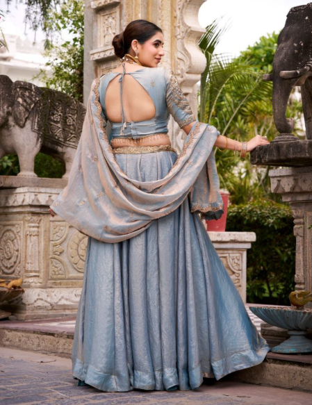 Glam Fendi Lehenga With Sequins Embroidery Work