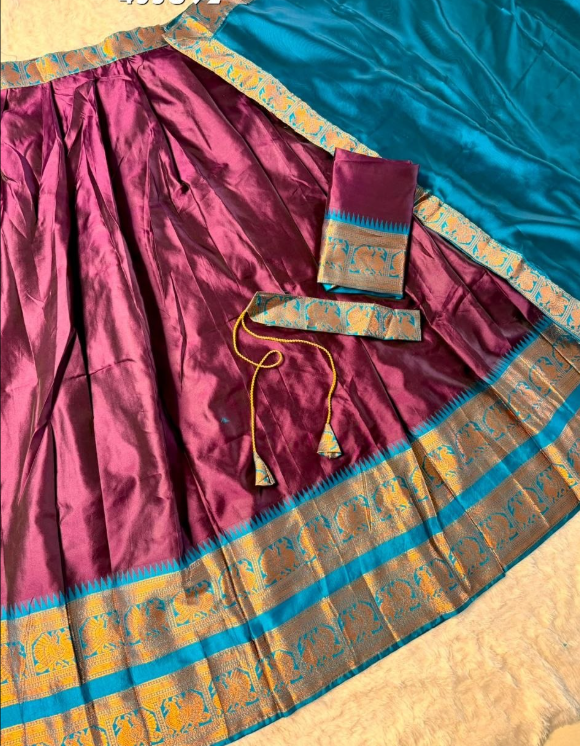 Trending Narayan Pattu Lehenga With Jacquard Border Work