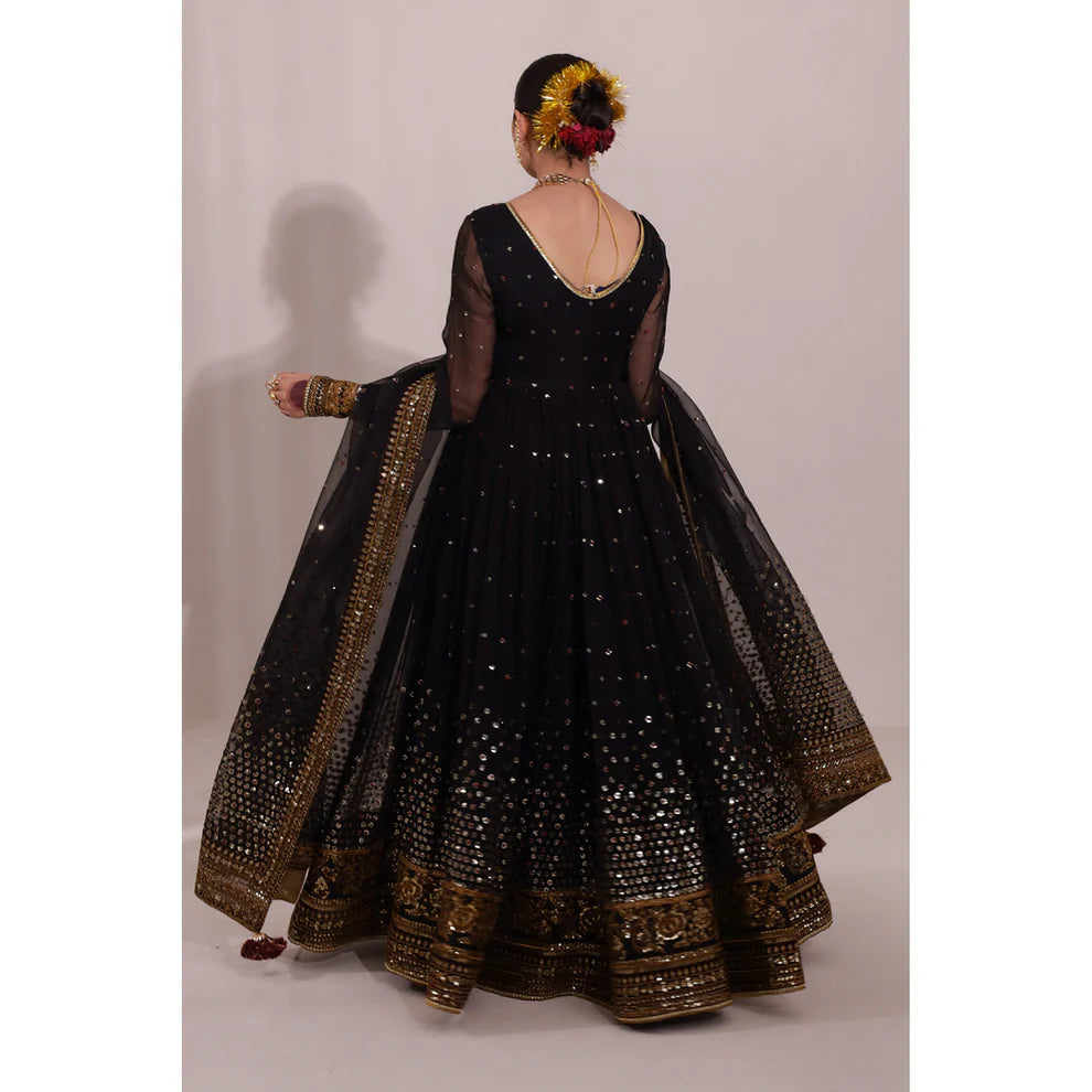 Premium Black Festive Anarkali Suit