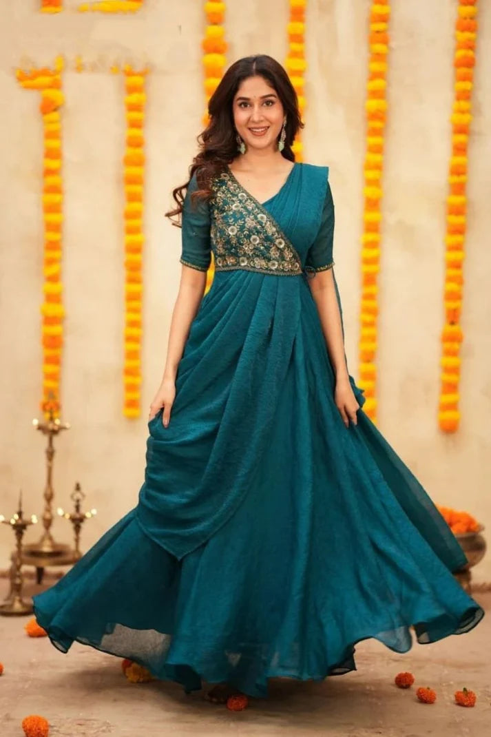 Premium Pre-Draped Saree Anarkali – Weddings & Festivals Ready in Minutes