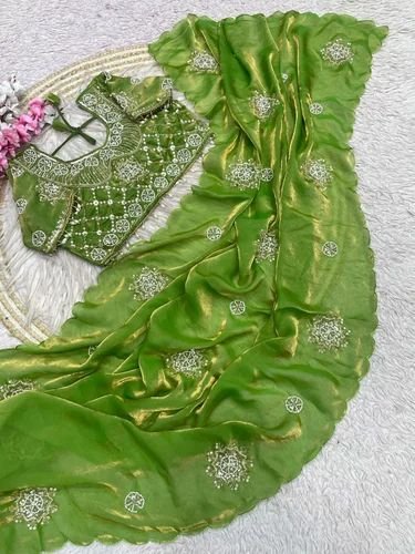 Gorgeous Fendy Satin Saree With Buttis Work