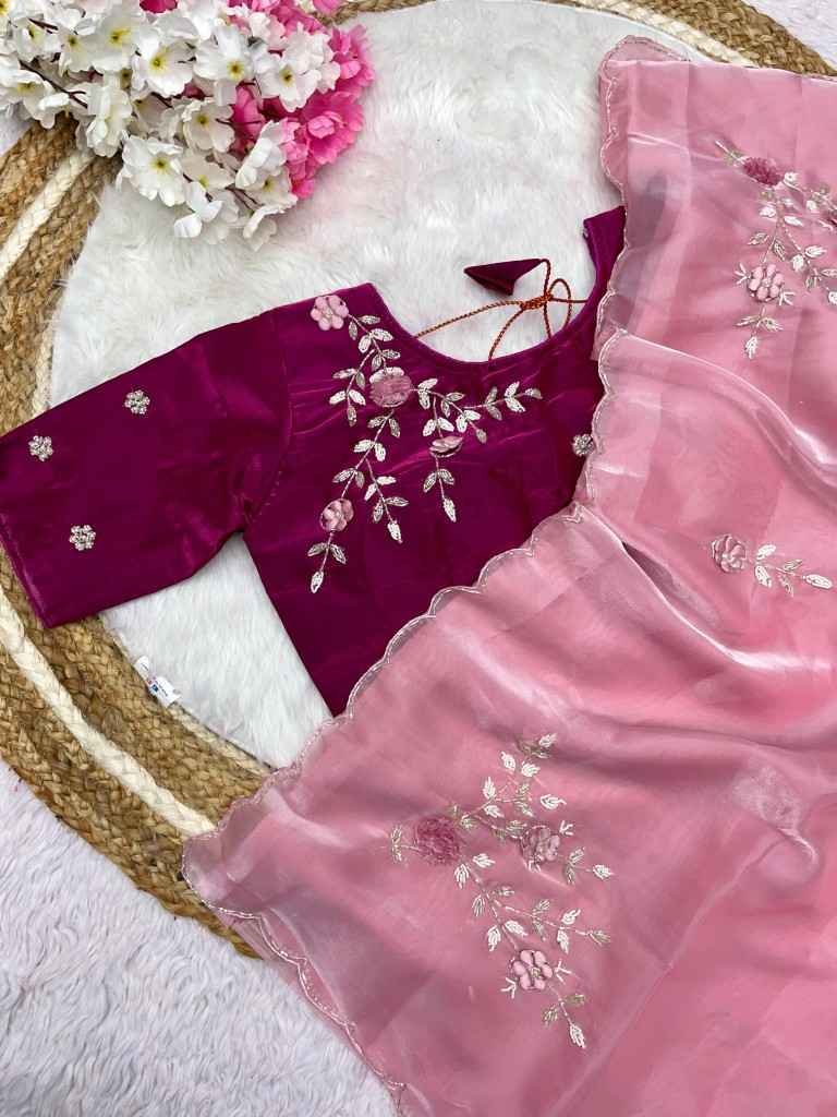 Fabulous Jimmy Choo Satin Saree With Khatli Work