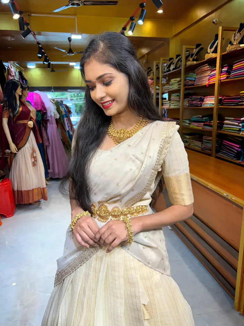Fabulous White Lehenga Choli With Canvas Patta