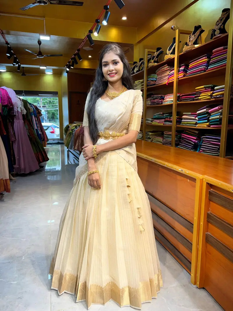 Fabulous White Lehenga Choli With Canvas Patta