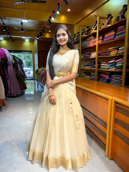 Fabulous White Lehenga Choli With Canvas Patta