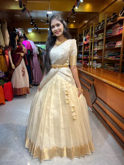 Fabulous White Lehenga Choli With Canvas Patta