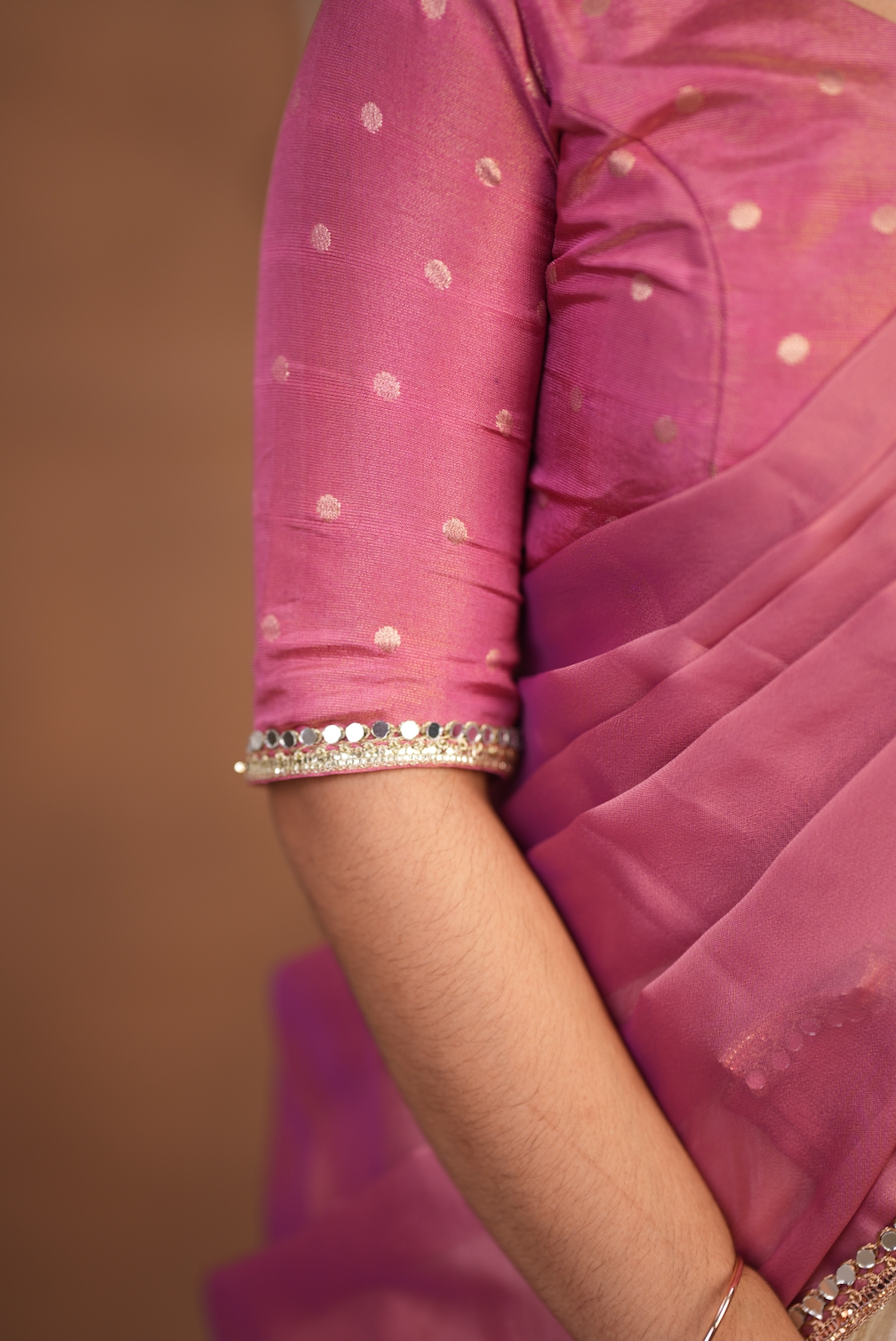 Gorgeous Pink Chinon Silk Lehenga With Canvas Patta