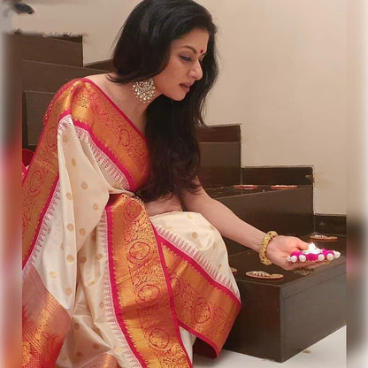Premium Self Design Banarasi Jacquard Saree