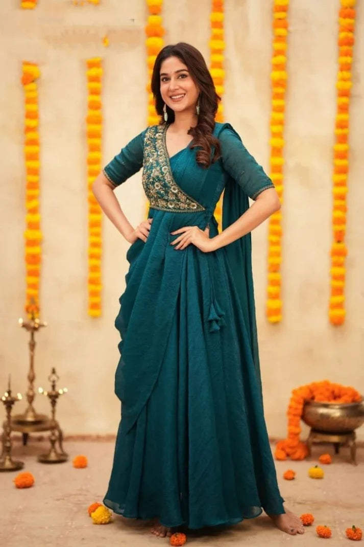 Premium Pre-Draped Saree Anarkali – Weddings & Festivals Ready in Minutes