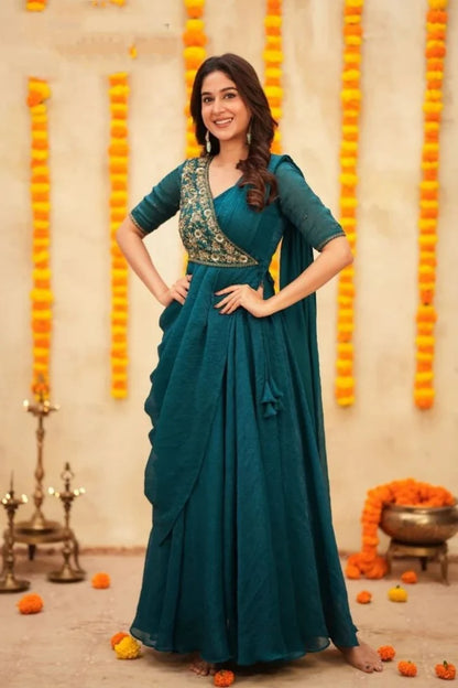 Premium Pre-Draped Saree Anarkali – Weddings & Festivals Ready in Minutes