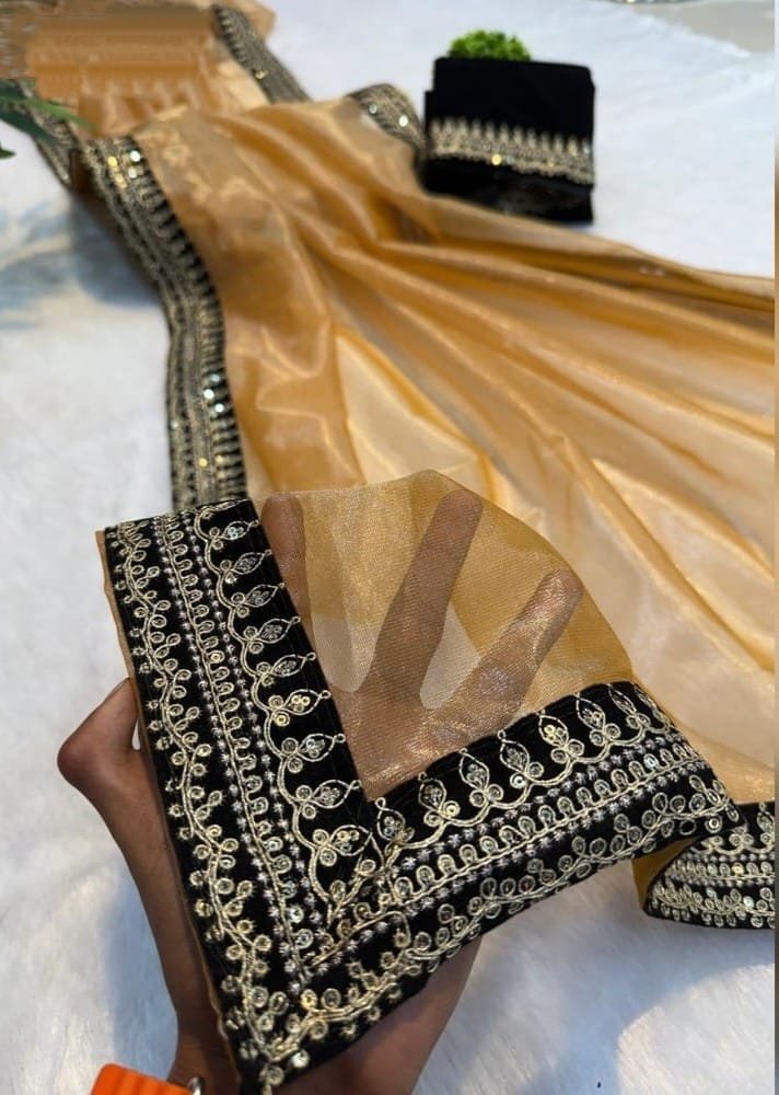 Latest Heavy Soft Tissue Organza Saree