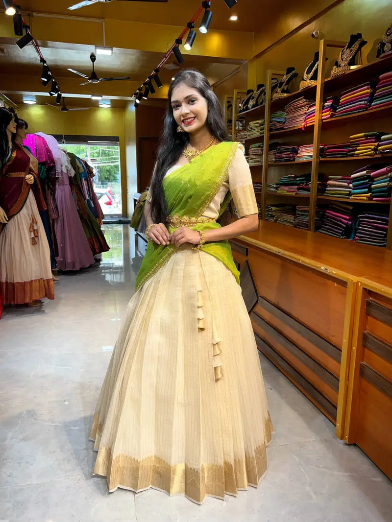 Gorgeous Mehendi Green Lehenga Choli With Canvas Patta