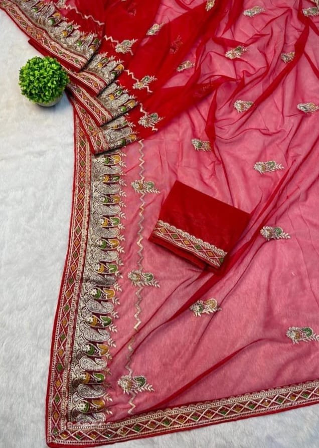 Premium Heavy Soft Tissue Organza Saree
