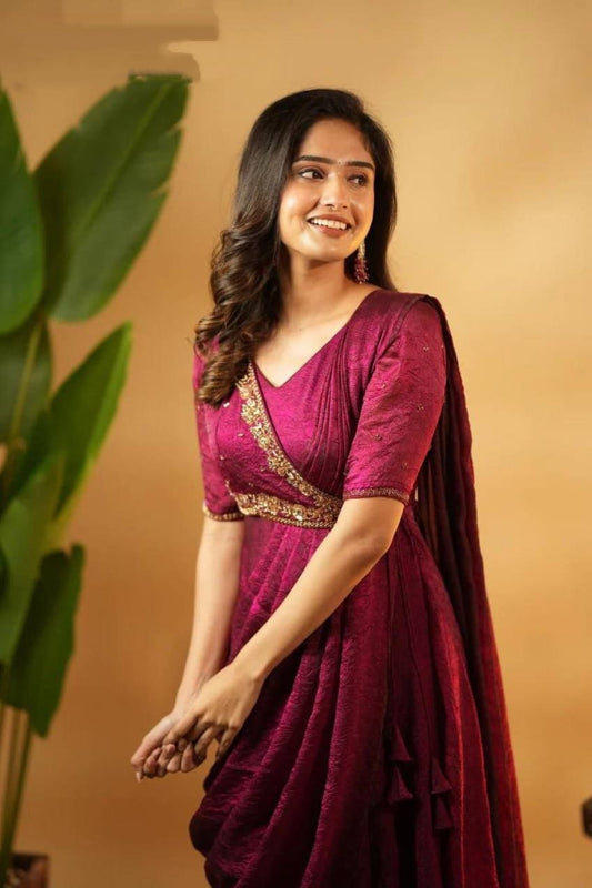 Premium Hand Worked Designer Drape Anarkali