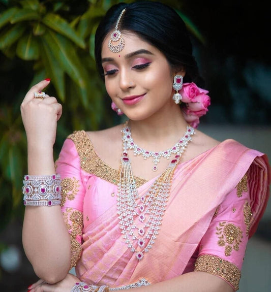 Light Pink Beautiful Bridal Saree