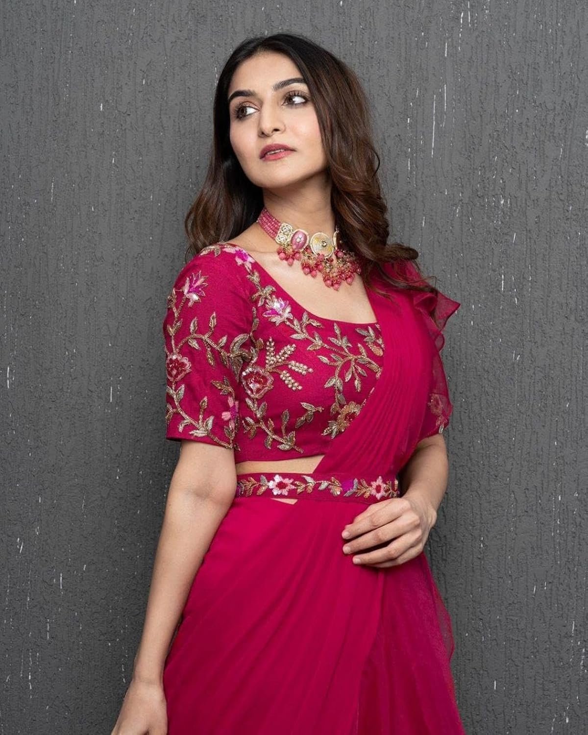Fabulous Ready-To-Wear Lehenga Saree With Embroidery Work