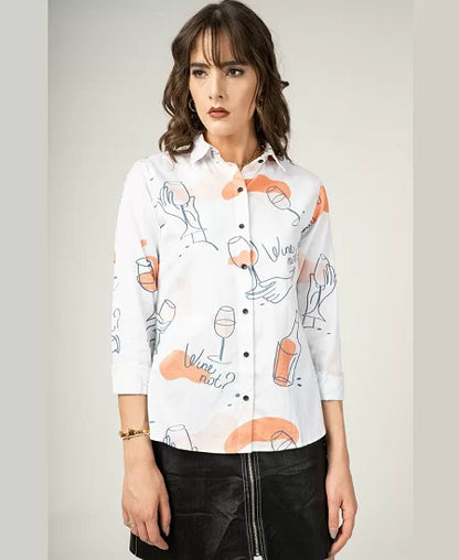 Stylish White Soft Reyon Shirt