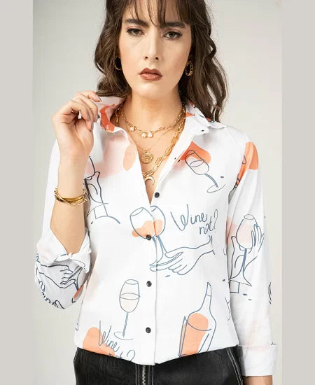 Stylish White Soft Reyon Shirt