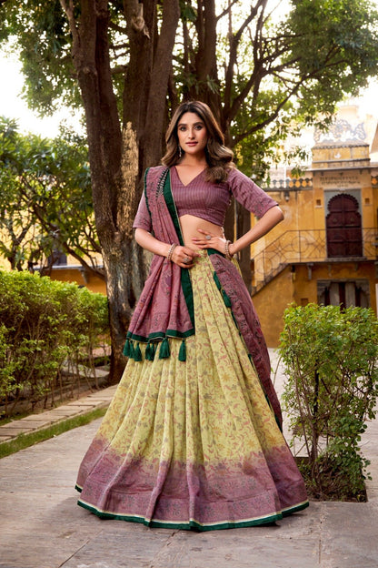 Vichitra Silk Lehenga Choli With Canvas Patta