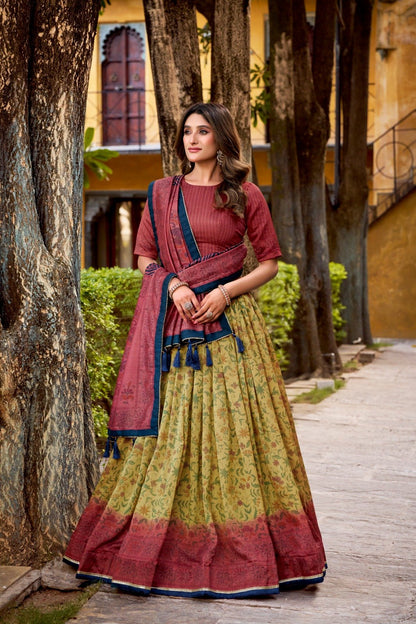 Trendy Vichitra Silk Lehenga Choli With Canvas Patta