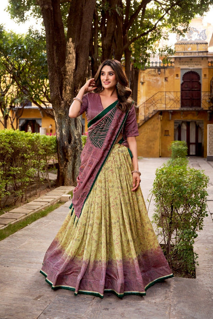 Vichitra Silk Lehenga Choli With Canvas Patta