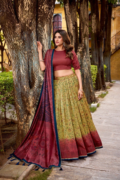 Trendy Vichitra Silk Lehenga Choli With Canvas Patta
