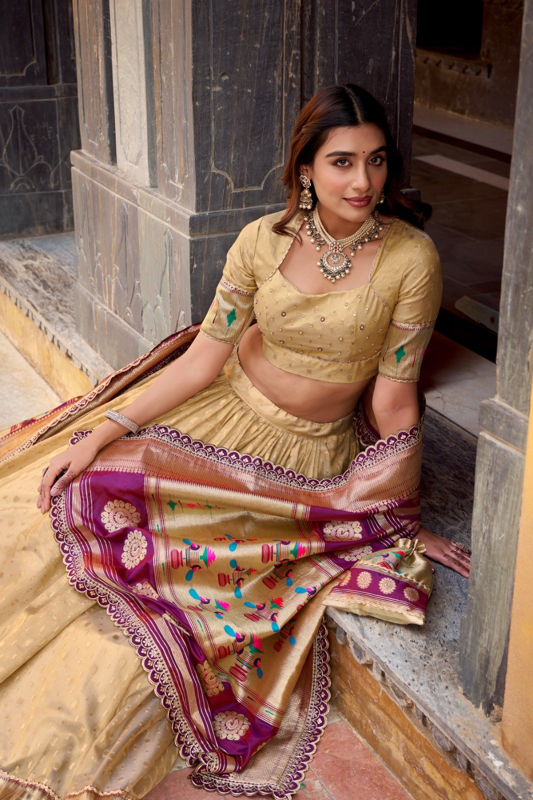 Trendy Shimmer Organza Lehenga Choli With Zari Weaving