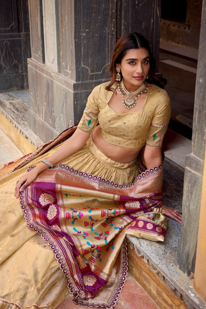 Trendy Shimmer Organza Lehenga Choli With Zari Weaving