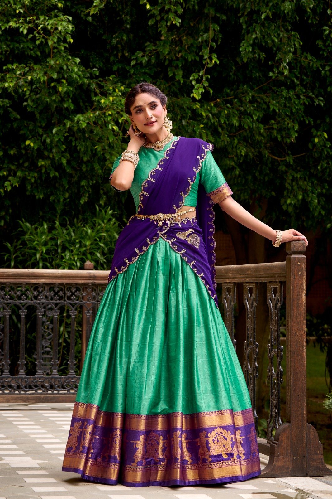 Gorgeous Poly Cotton Lehenga Choli With Zari Weaving
