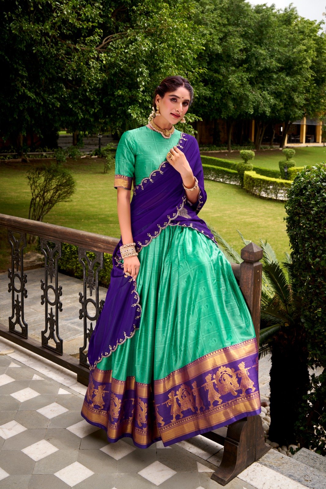 Gorgeous Poly Cotton Lehenga Choli With Zari Weaving