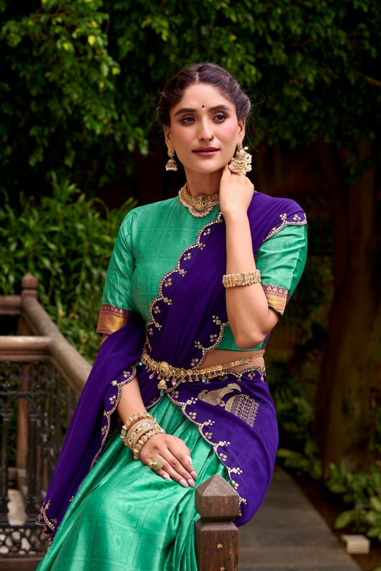 Gorgeous Poly Cotton Lehenga Choli With Zari Weaving