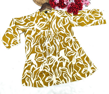 Heavy Flex Cotton Western Top With 3/4 Sleeves