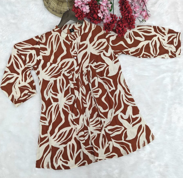 Heavy Flex Cotton Western Top With 3/4 Sleeves