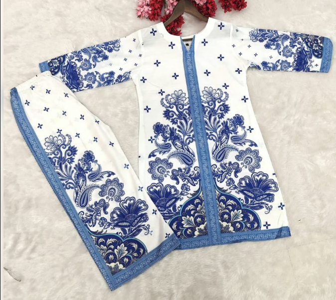 Classy Designer Rayon Co-Ord Set With Printed Work