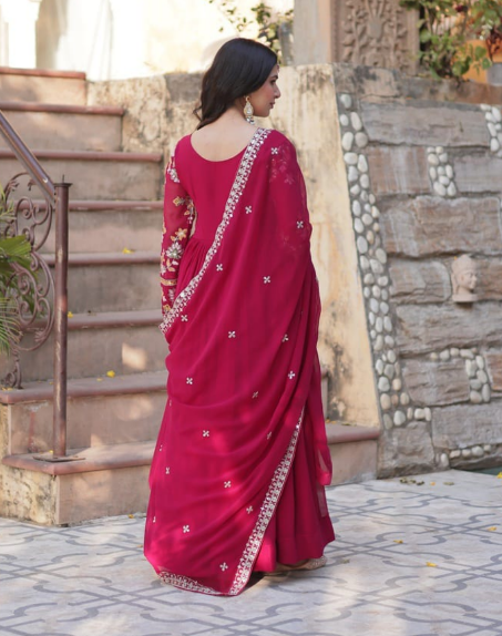 Gorgeous Faux Blooming Anarkali Gown With Sequins Embroidered Work