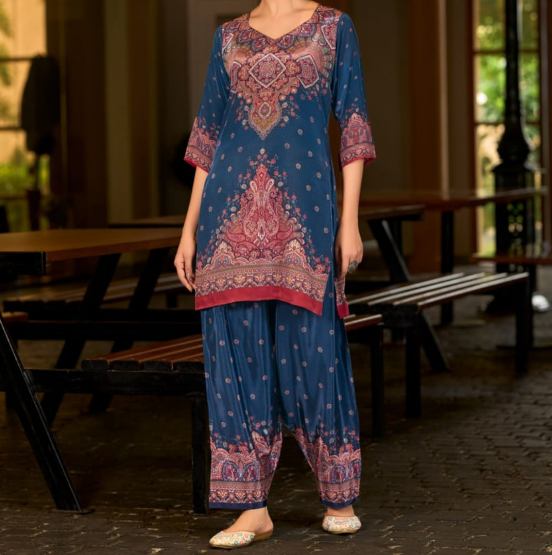 Elegant Pure Crepe Abstract Printed Co-Ord Set