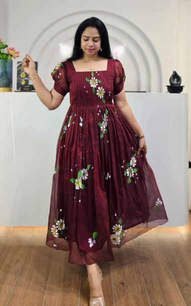 Comfy Frock With Hand-Painted Work