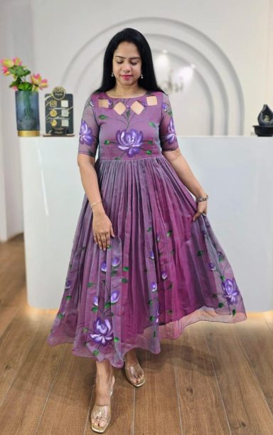 Comfy Frock With Hand-Painted Work