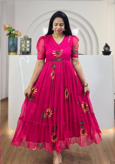 Comfy Frock With Hand-Painted Work