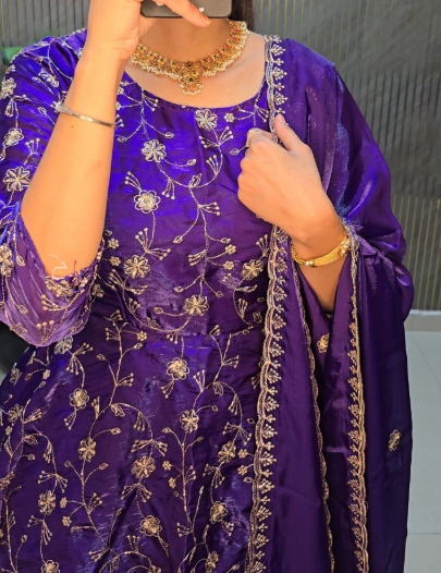 Trendy Peplum Designer Lehenga Choli With Maggam Work