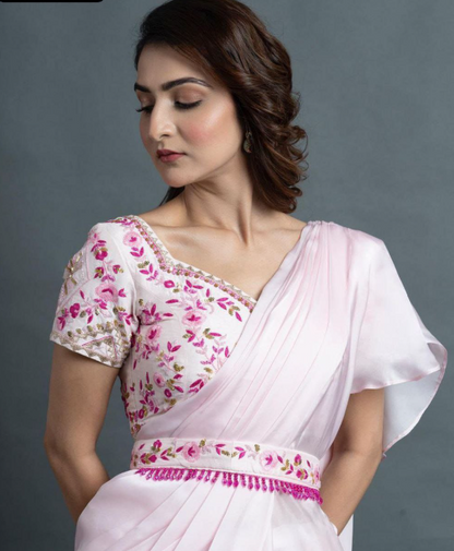 Fabulous Ready-To-Wear Lehenga Saree With Embroidery Work