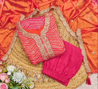 Latest Dual-Tone Salwar Suit With Embroidery Work
