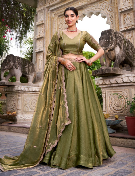 Glam Fendi Lehenga With Sequins Embroidery Work