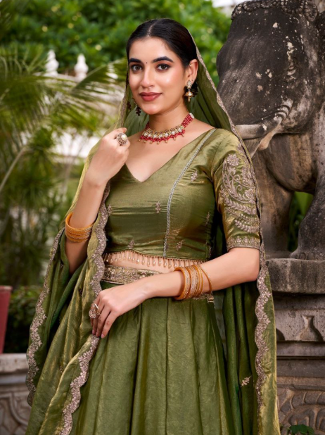 Glam Fendi Lehenga With Sequins Embroidery Work