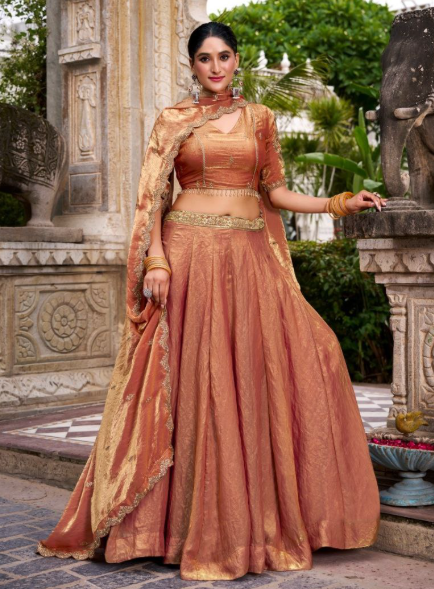 Fabulous Fendi Lehenga With Sequins Embroidery Work