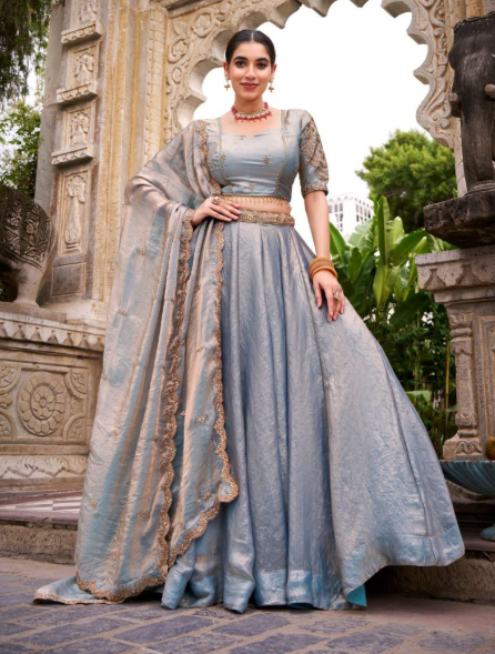 Glam Fendi Lehenga With Sequins Embroidery Work