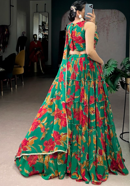 Gorgeous Marble Lehenga Choli With Floral Print
