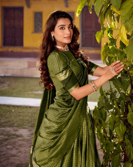 Elegant Chettinad Cotton Lehenga Choli With Zari Work