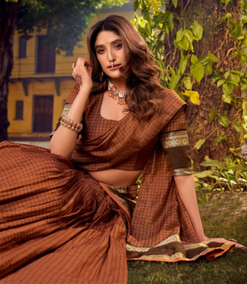 Elegant Chettinad Cotton Lehenga Choli With Zari Work
