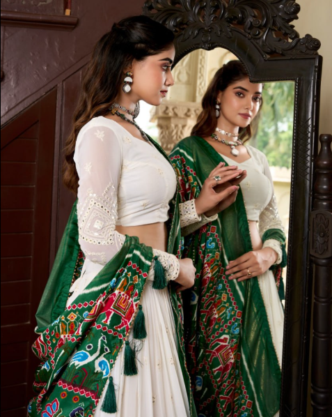Premium Georgette Lehenga Choli With Silk Dupatta